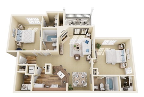 A 3D floor plan of the argonne